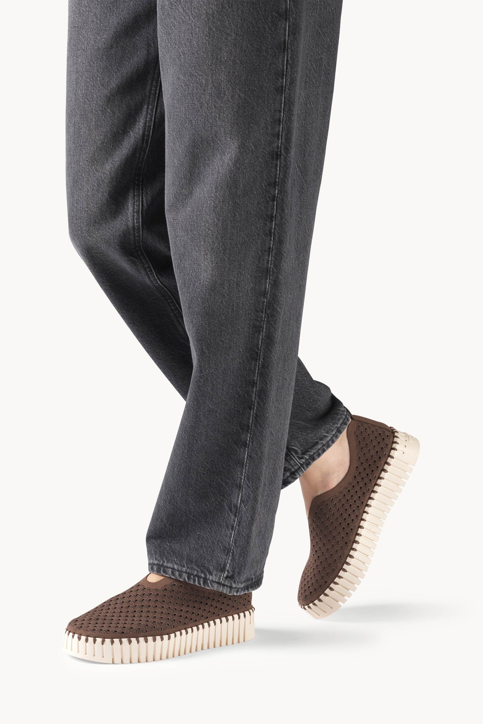 Platform Tulip Skor - Brown Pearled Ivory