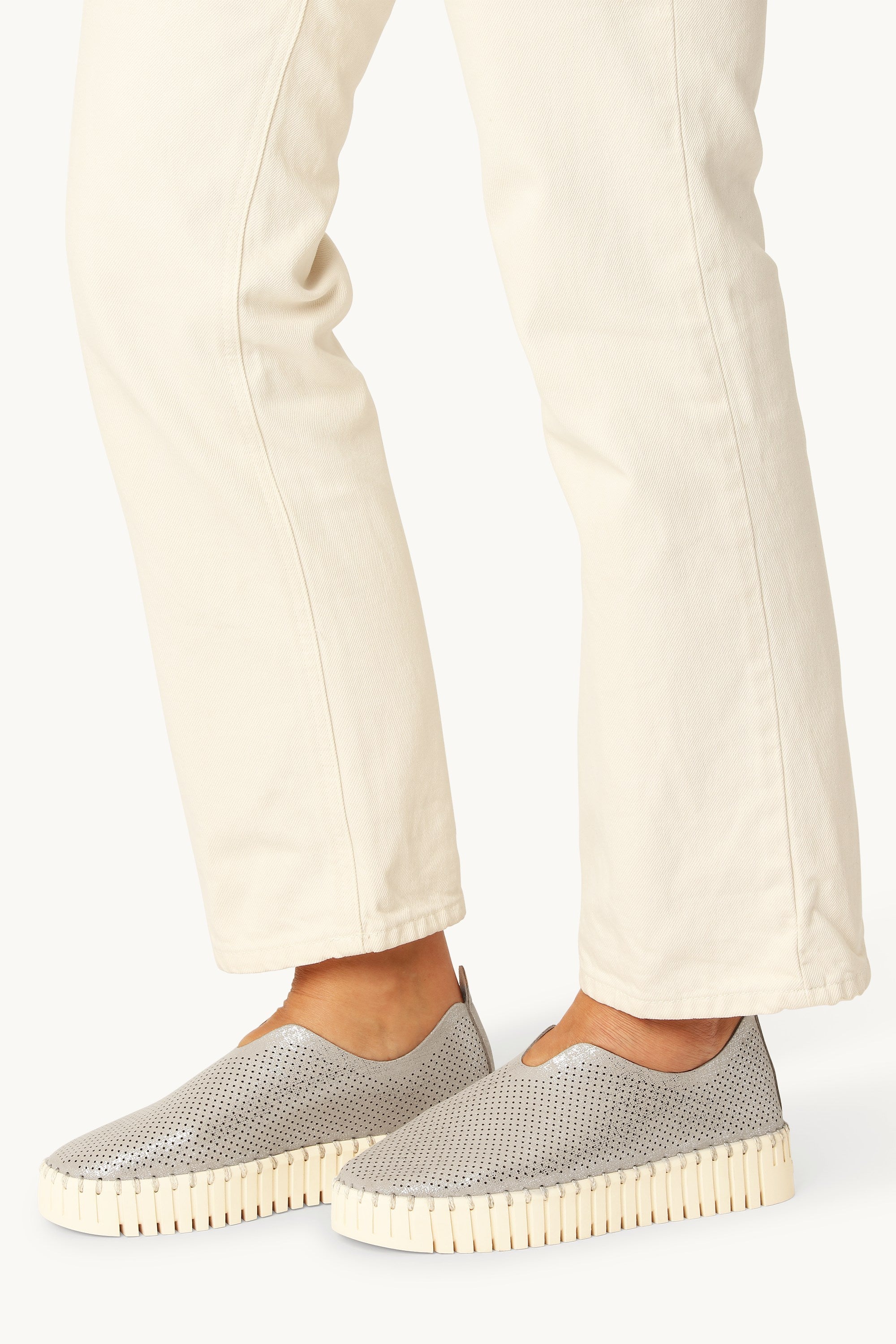 Tulip Plattformsko Glitter - Silver Pearled Ivory