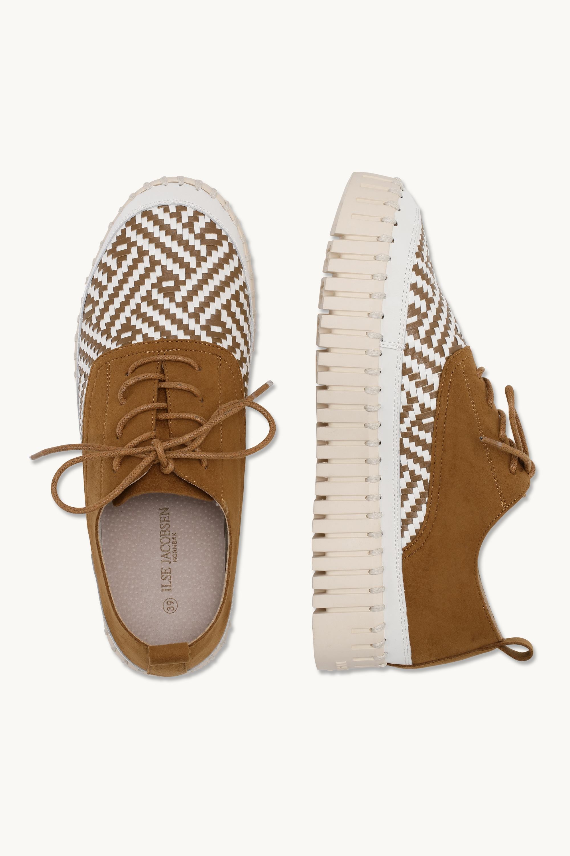 Tulip Skor Med Snörning - Cashew