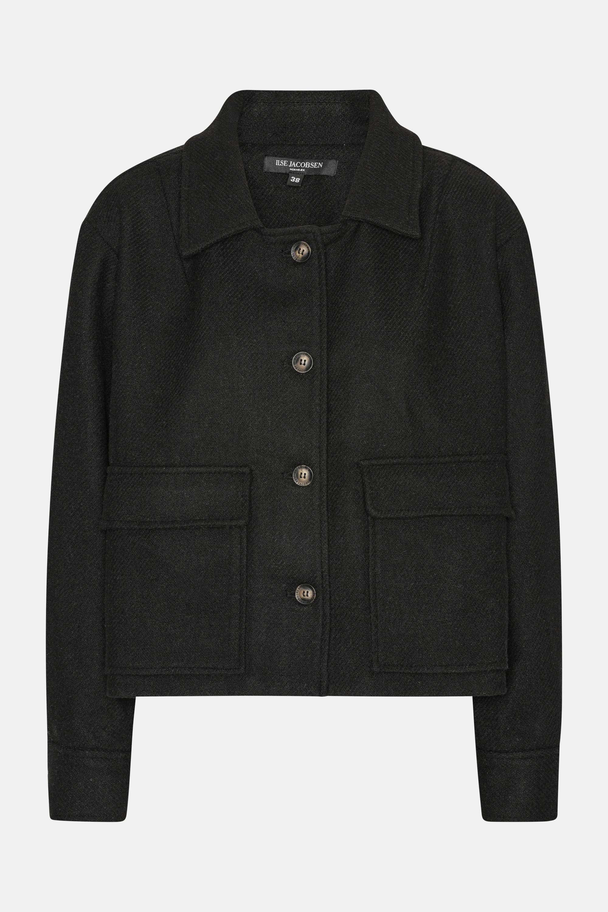 Short Buttoned Jacket - Black