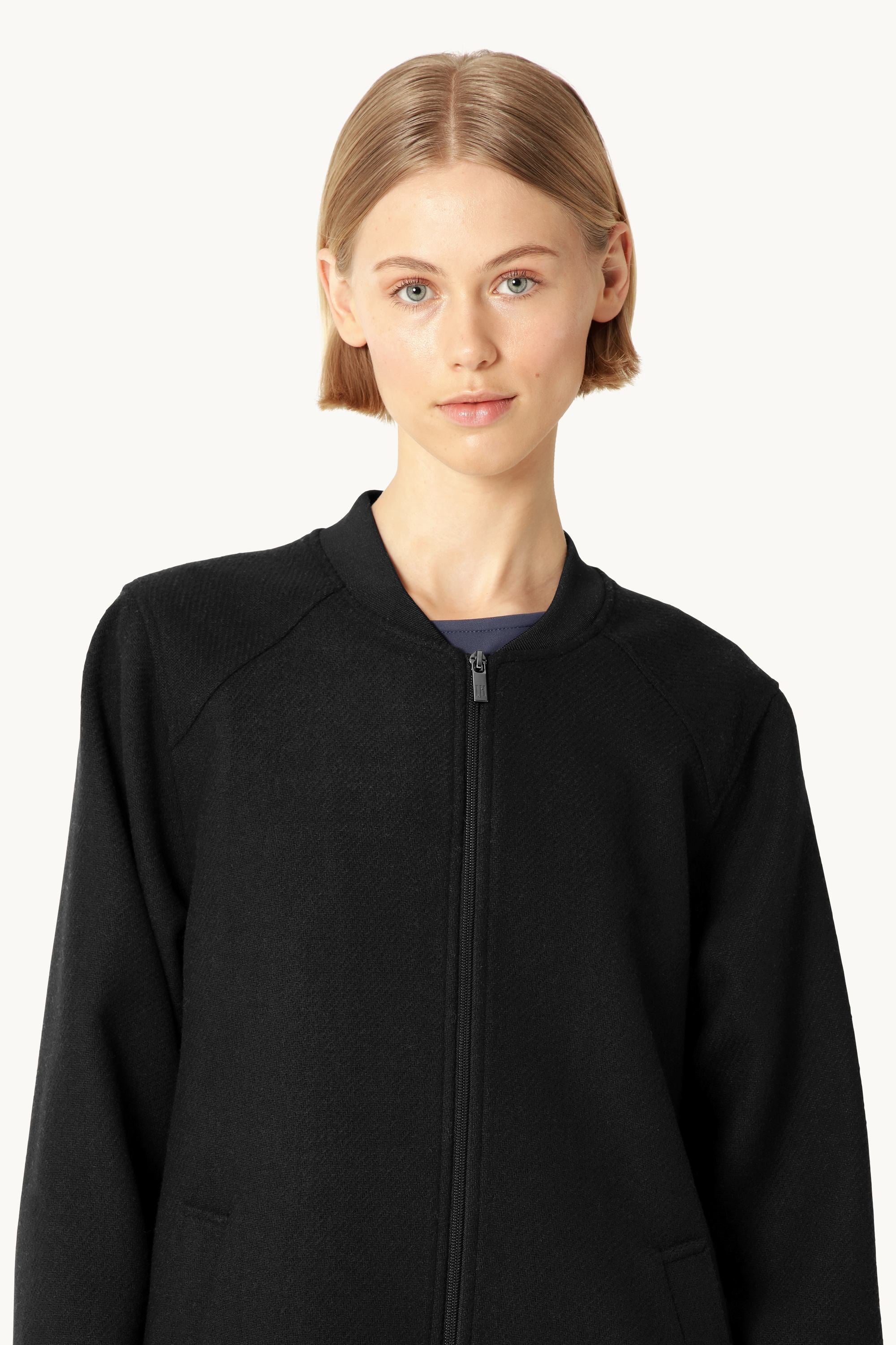 Long Zipped Coat - Black