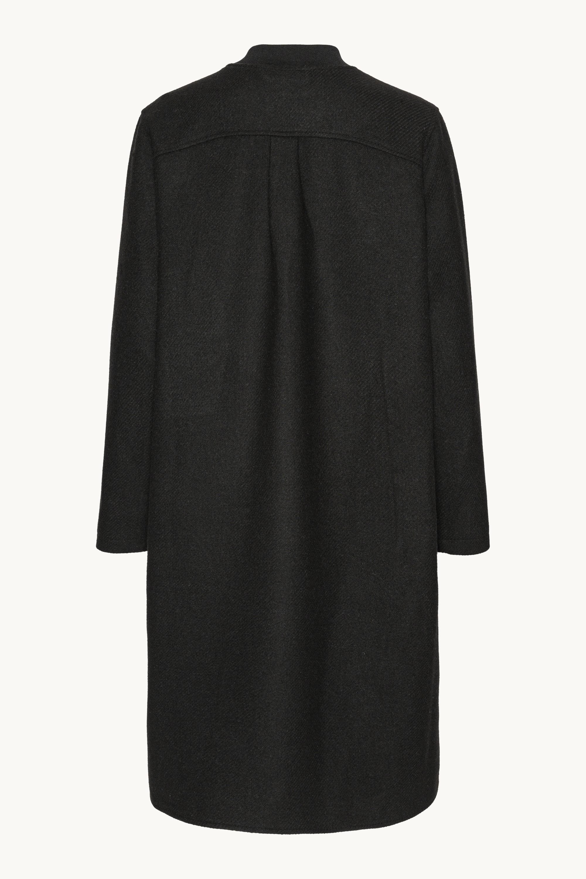 Long Zipped Coat - Black